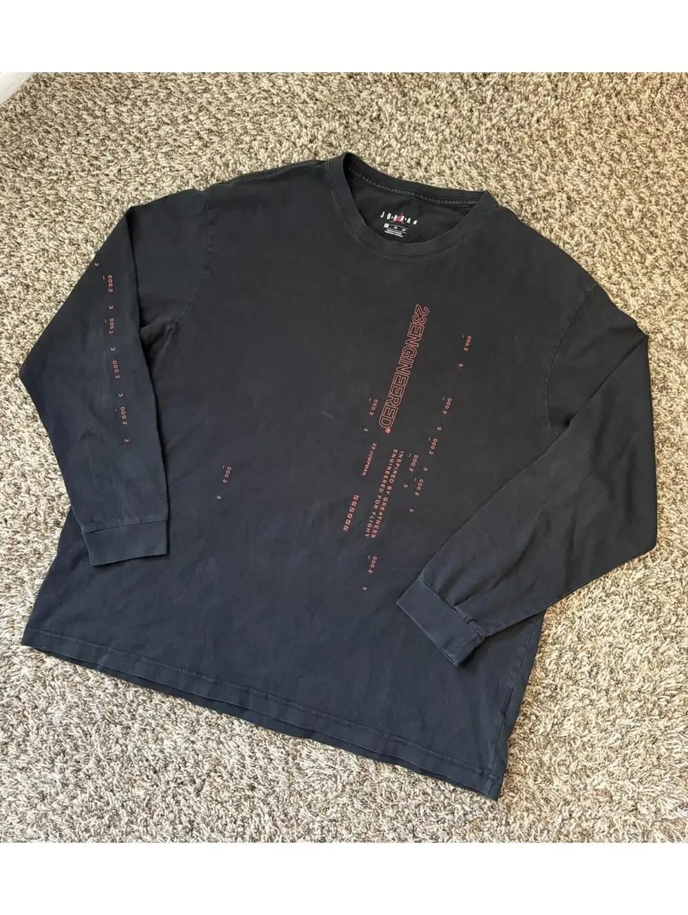 Air Jordan 23 Engineered Men's Size XL Long Sleeve T-Shirt Black CD5505-010